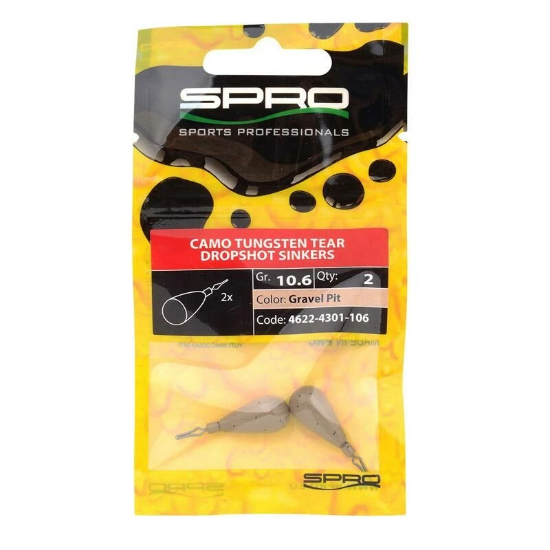 Spro Tungsten Camo Tear Drop Weights Gravel Pit - Image 2